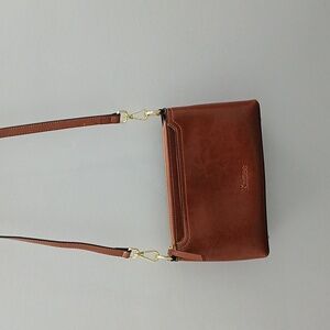 Kattee Brown Leather Crossbody Bag